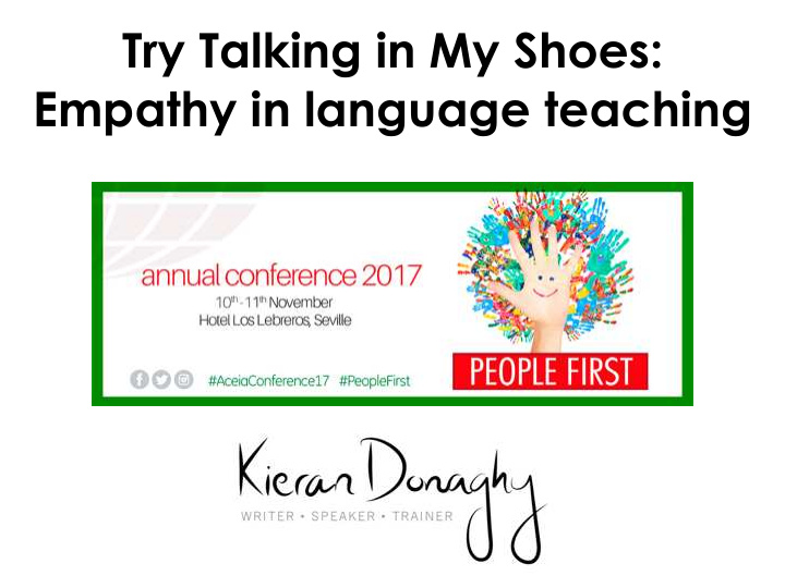 try talking in my shoes empathy in language teaching