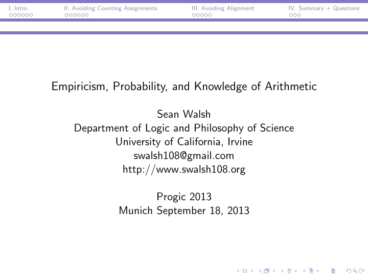 empiricism probability and knowledge of arithmetic