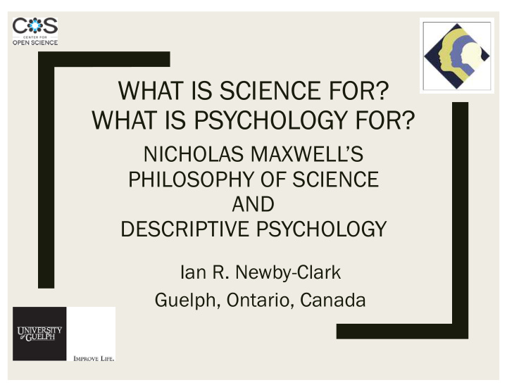what is science for what is psychology for