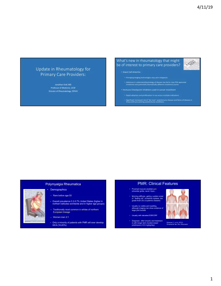 update in rheumatology for