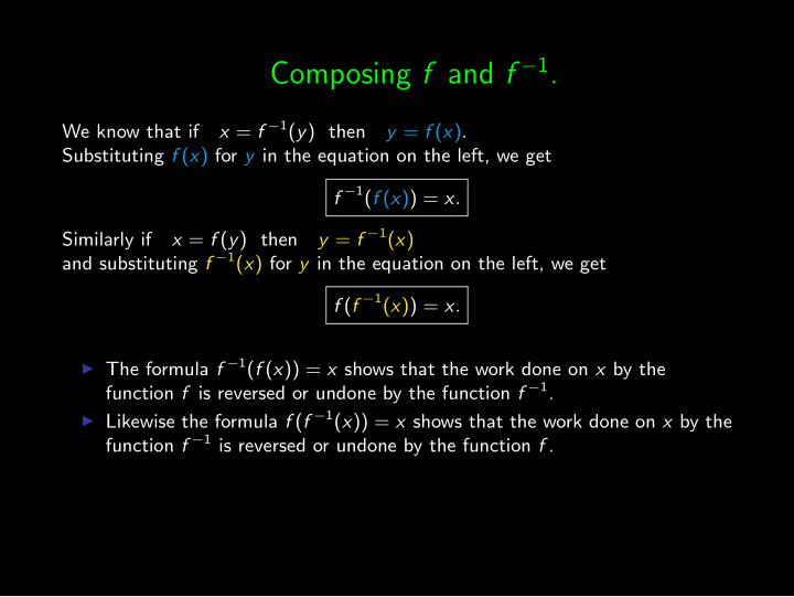 composing f and f 1