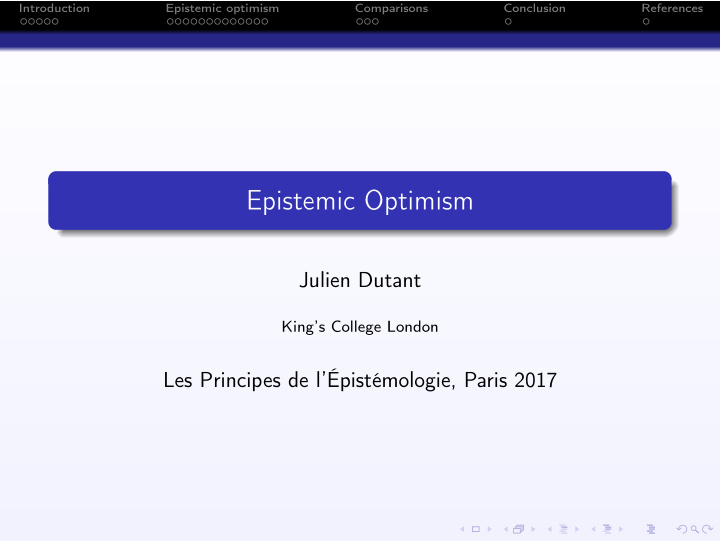 epistemic optimism