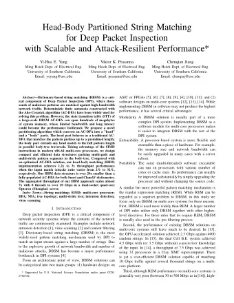 Head-Body Partitioned String Matching  for Deep Packet Inspection  with Scalable and