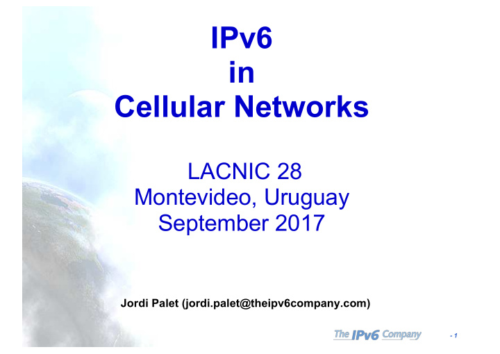 ipv6 in cellular networks