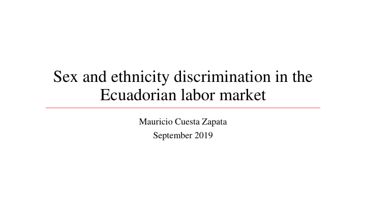 ecuadorian labor market