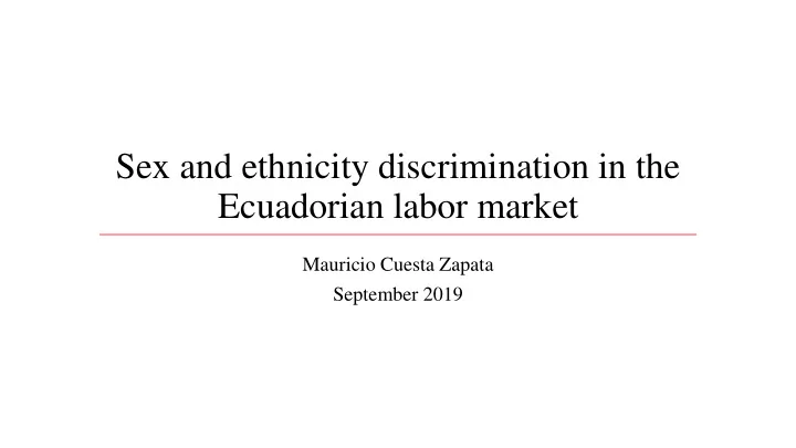 ecuadorian labor market