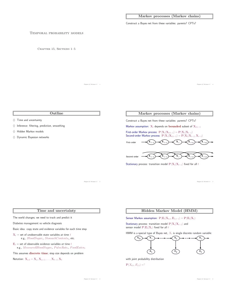 markov processes markov chains