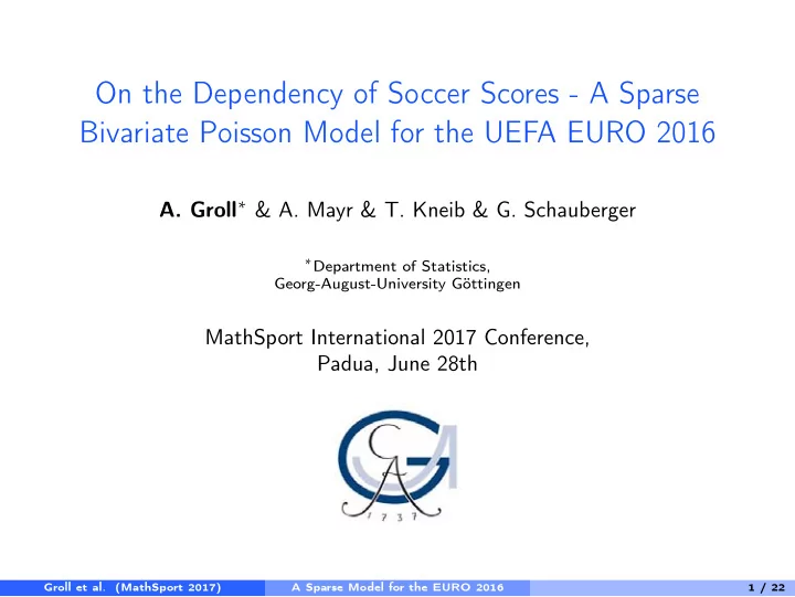on the dependency of soccer scores a sparse bivariate