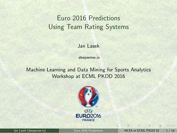 euro 2016 predictions using team rating systems