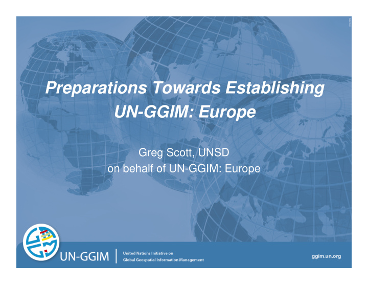 preparations towards establishing un ggim europe