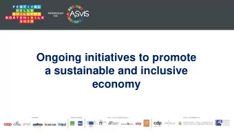 a sustainable and inclusive  economy  ASviS  A unique experience worldwide  ASviS was