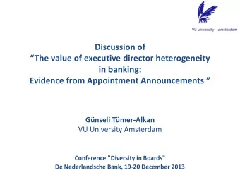 The value of executive director heterogeneity  in banking: Evidence from Appointment