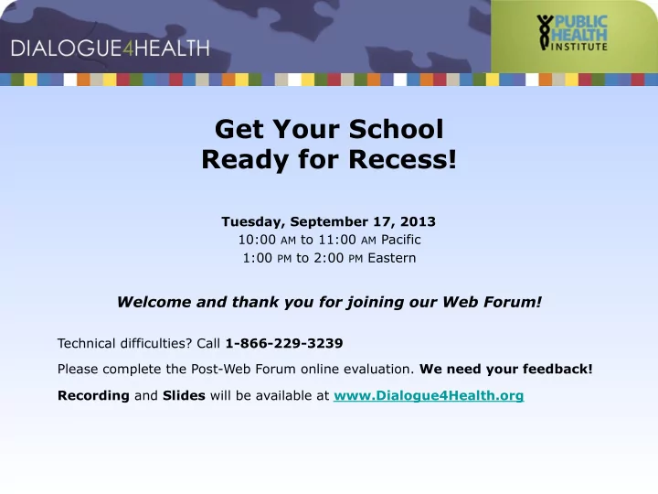 get your school ready for recess