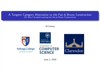 A Tangent Category Alternative to the Fa`  a di Bruno Construction  (Or How I Avoided Learning the