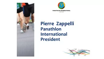 Pierre  Zappelli  Panathlon  International  President  Universal recognized moral values