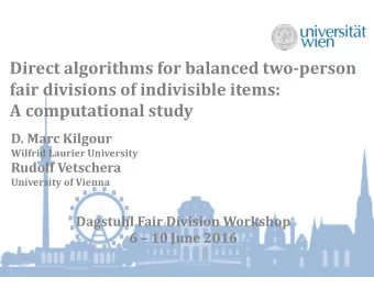 Direct algorithms for balanced two-person  fair divisions of indivisible items:  A computational