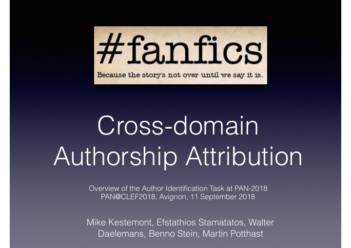 cross domain authorship attribution
