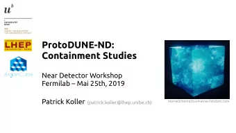 ProtoDUNE-ND:  Containment Studies  Near Detector Workshop  Fermilab  Mai 25th, 2019 Patrick