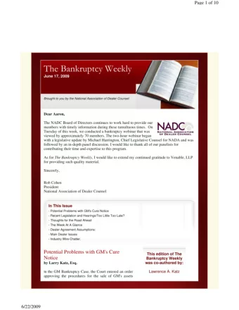 Little Too Late?   business experience  enable him to counsel clients  on a wide variety of by