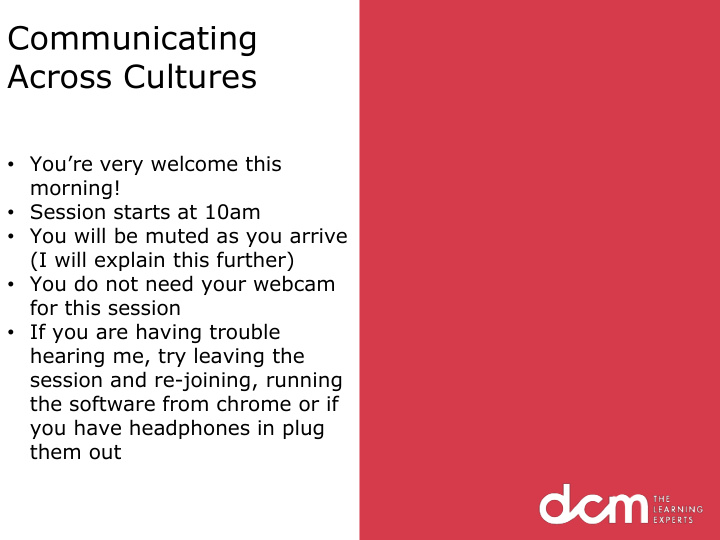 communicating across cultures