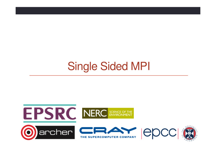 single sided mpi reusing this material