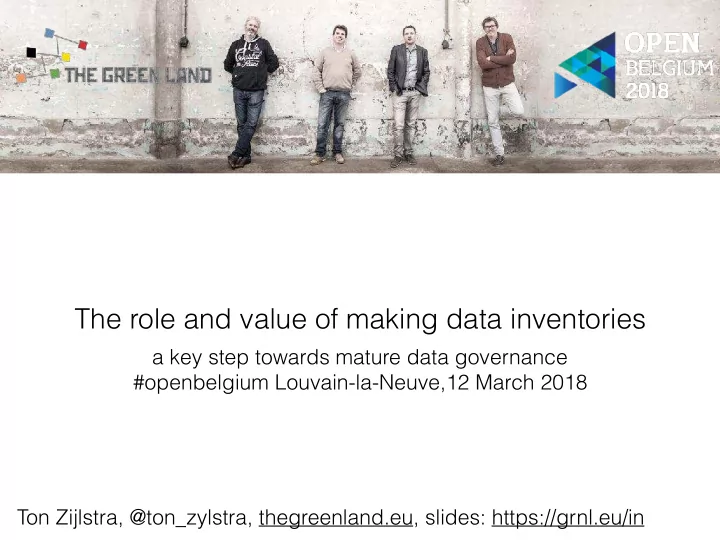 the role and value of making data inventories