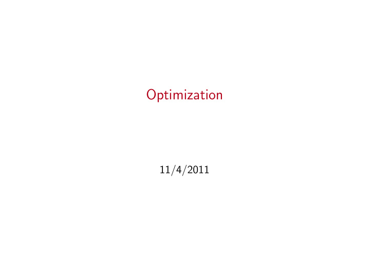 optimization