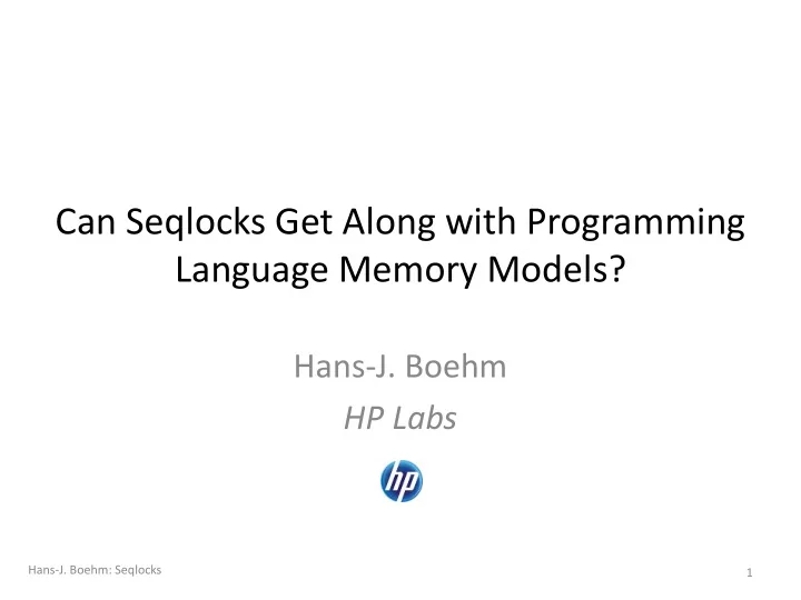 can seqlocks get along with programming