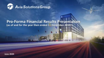 Pro-Forma Financial Results Presentation  (as of and for the year then ended 31 December 2019)