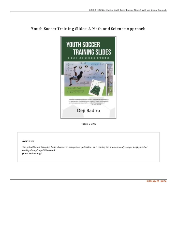 y outh soccer training slides a math and science approach