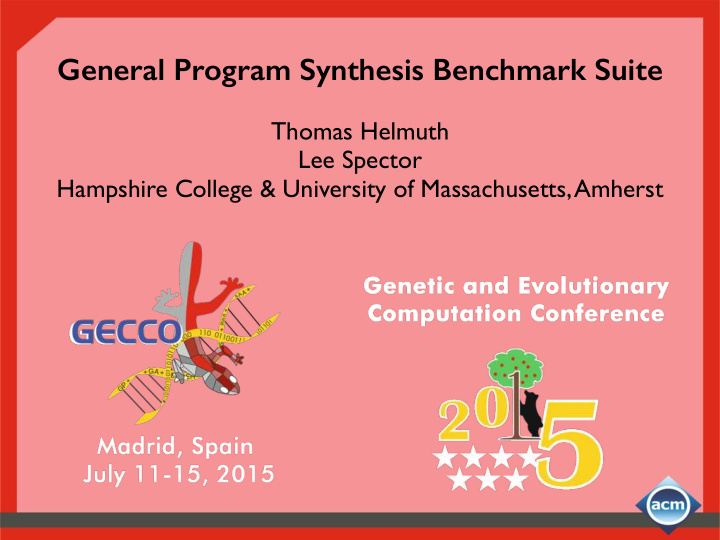 general program synthesis benchmark suite