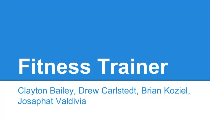 fitness trainer