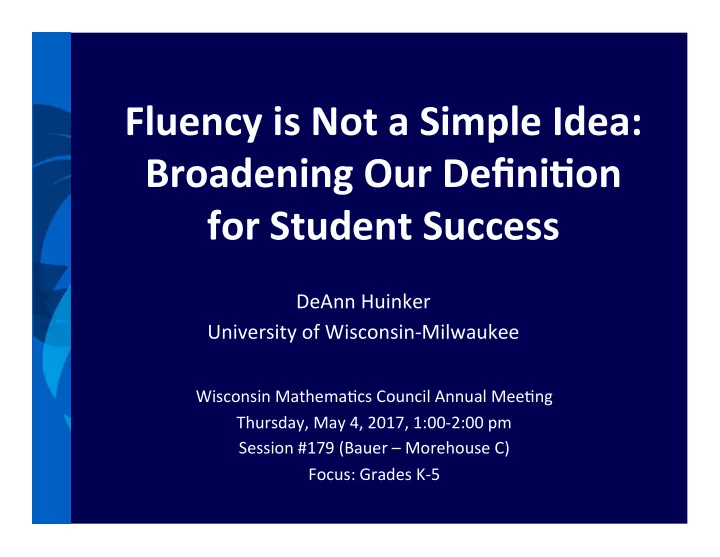 broadening our defini on for student success deann