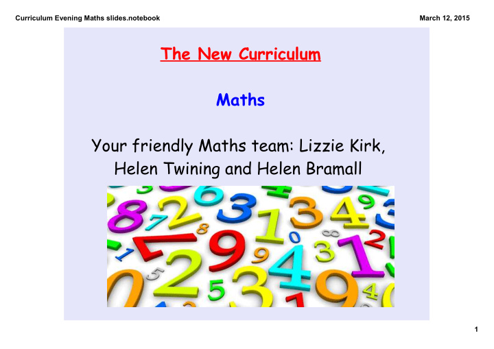 the new curriculum maths your friendly maths team lizzie