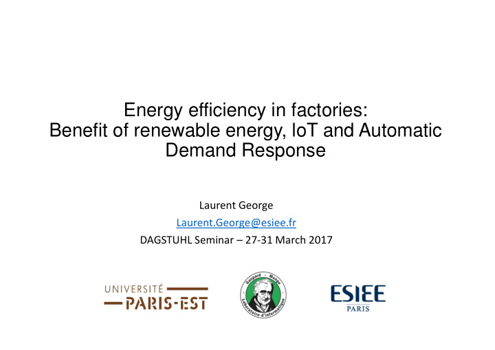 energy efficiency in factories benefit of renewable