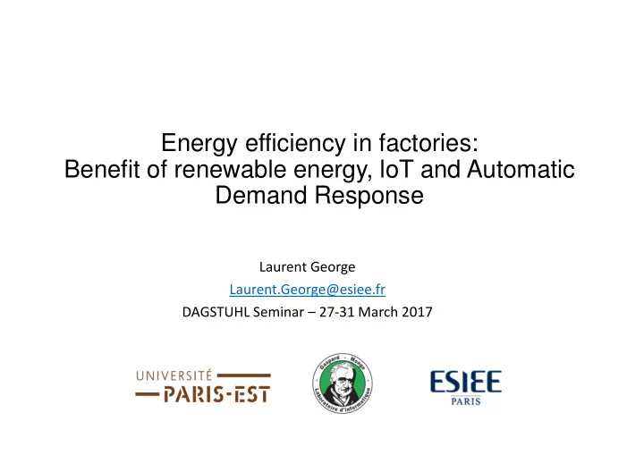 energy efficiency in factories benefit of renewable
