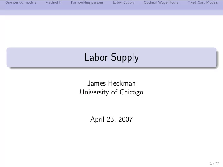 labor supply