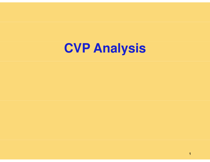 cvp analysis