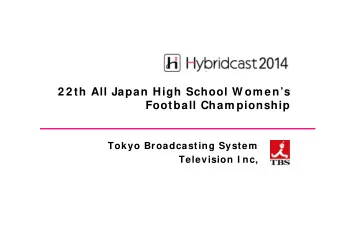 2 2 th All Japan High School W om ens  Football Cham pionship  Tokyo Broadcasting System