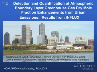 Detection and Quantification of Atmospheric  Boundary Layer Greenhouse Gas Dry Mole  Fraction