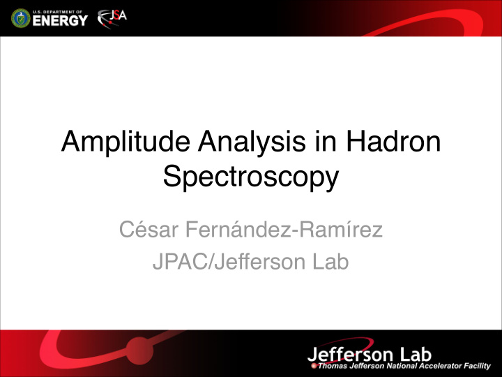 amplitude analysis in hadron spectroscopy