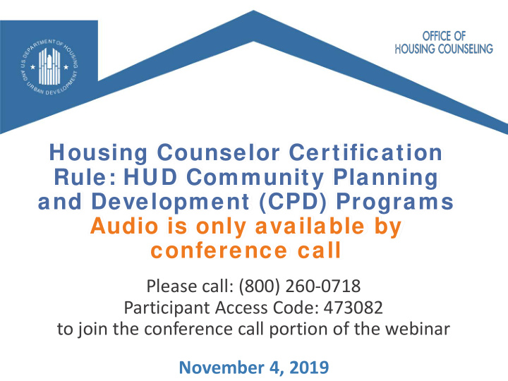 housing counselor certification rule hud community