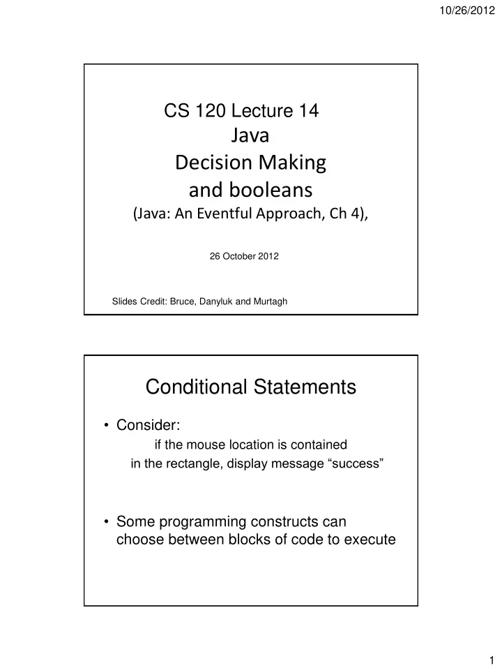 java decision making and booleans