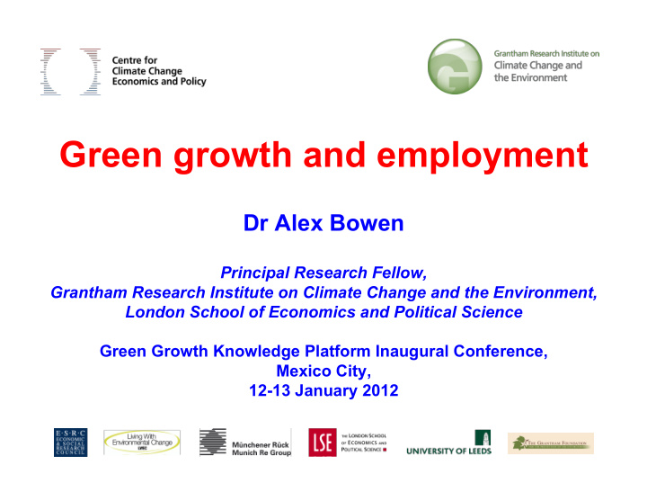 green growth and employment
