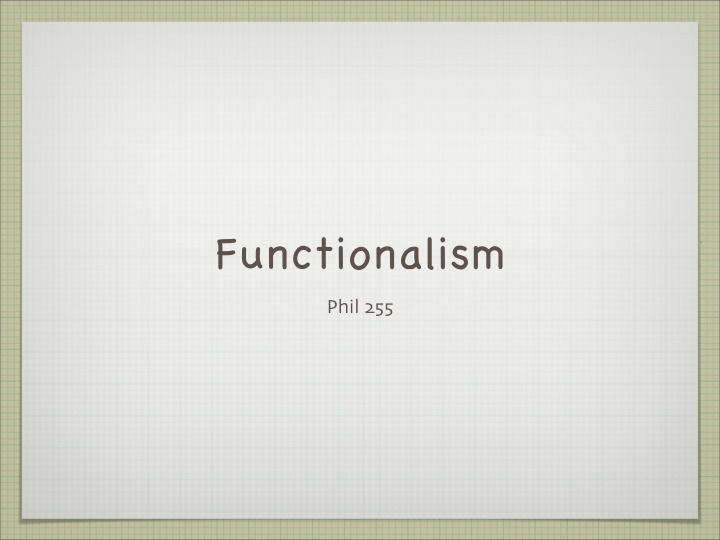functionalism