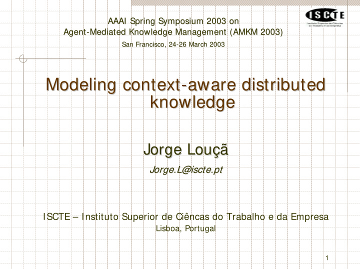 modeling context aware distributed aware distributed