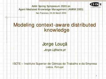 Modeling context-  -aware distributed  aware distributed  Modeling context  knowledge  knowledge