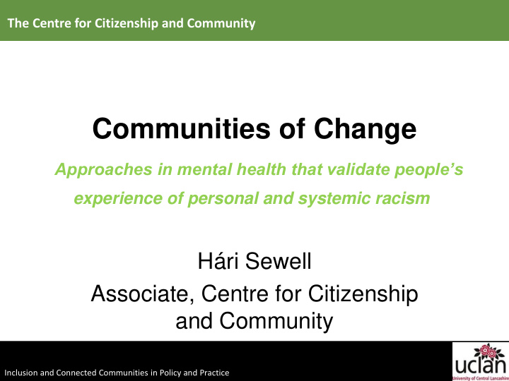 communities of change