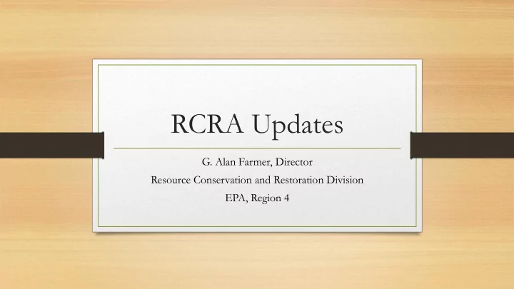 rcra updates