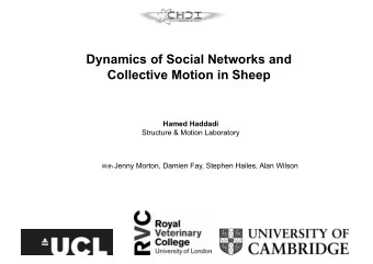 Dynamics of Social Networks and  Collective Motion in Sheep  Hamed Haddadi  Structure &amp; Motion